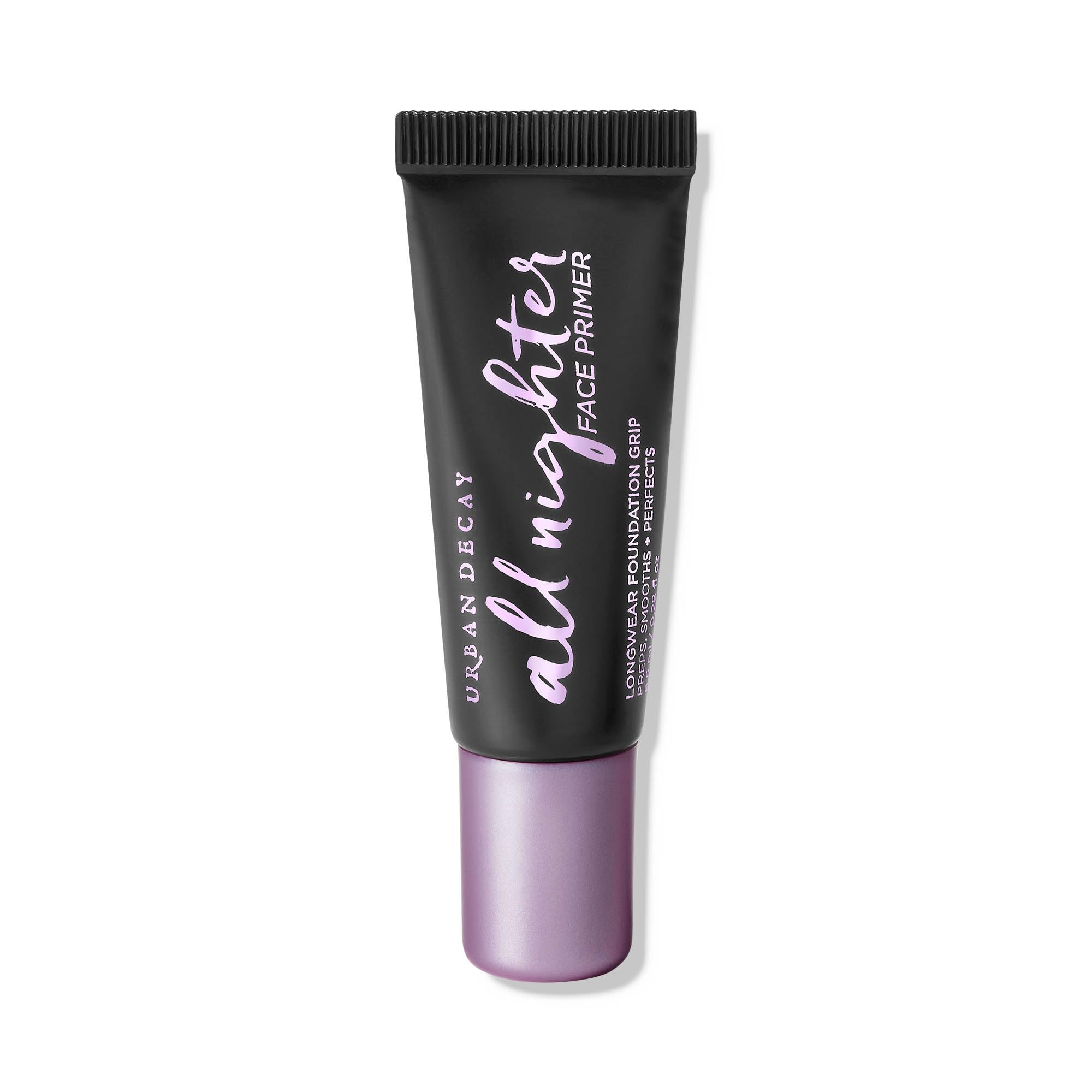 Urban Decay All Nighter primer travel-size bottle demonstrates portable longwear base.