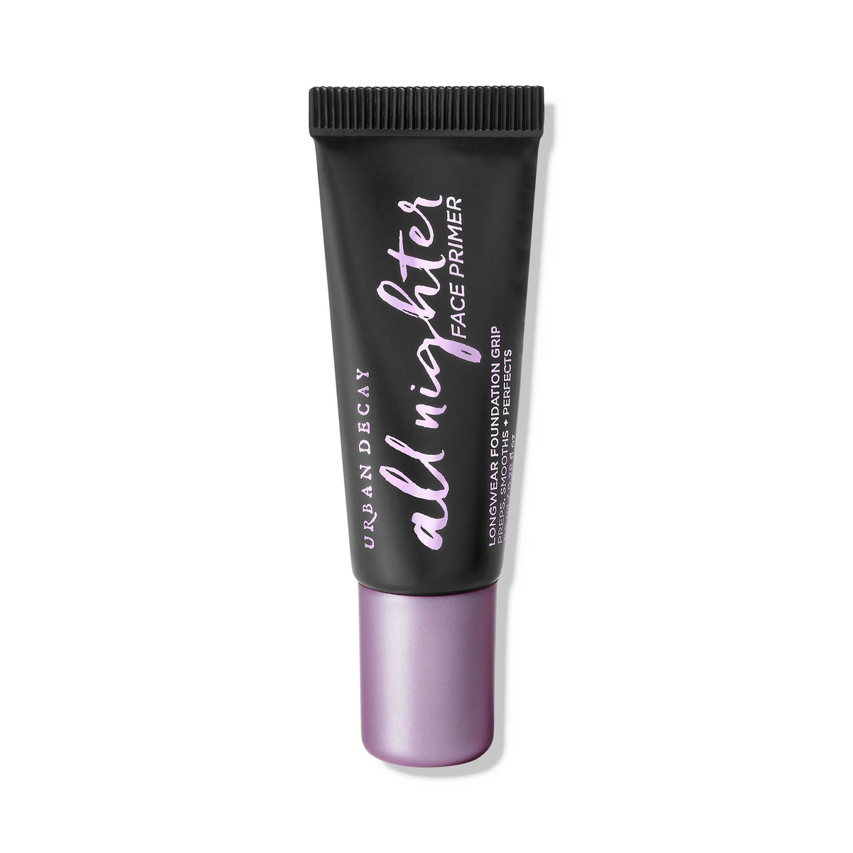 Urban Decay All Nighter primer travel-size bottle demonstrates portable longwear base.