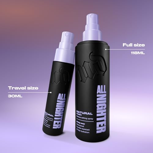 Urban Decay All Nighter transfer-resistant spray minimizes transfer after touch.