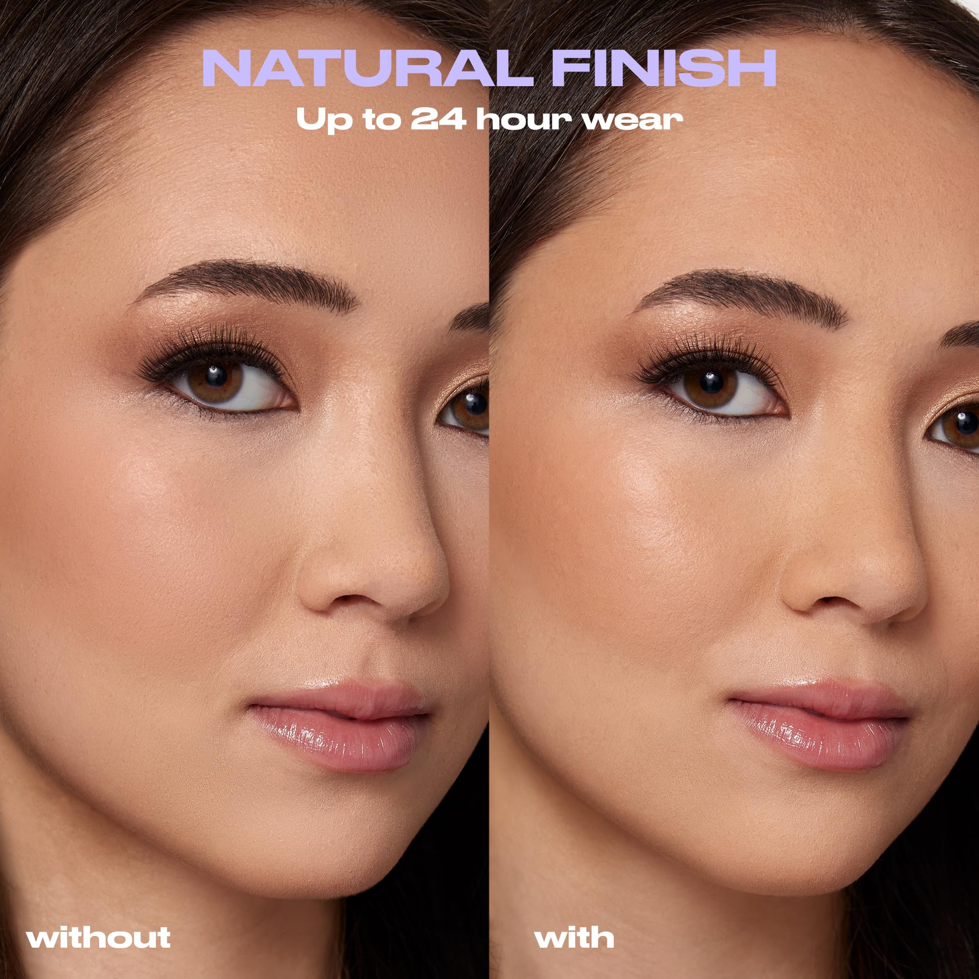 Urban Decay All Nighter ultra-fine mist demonstrates light application without disturbing makeup.
