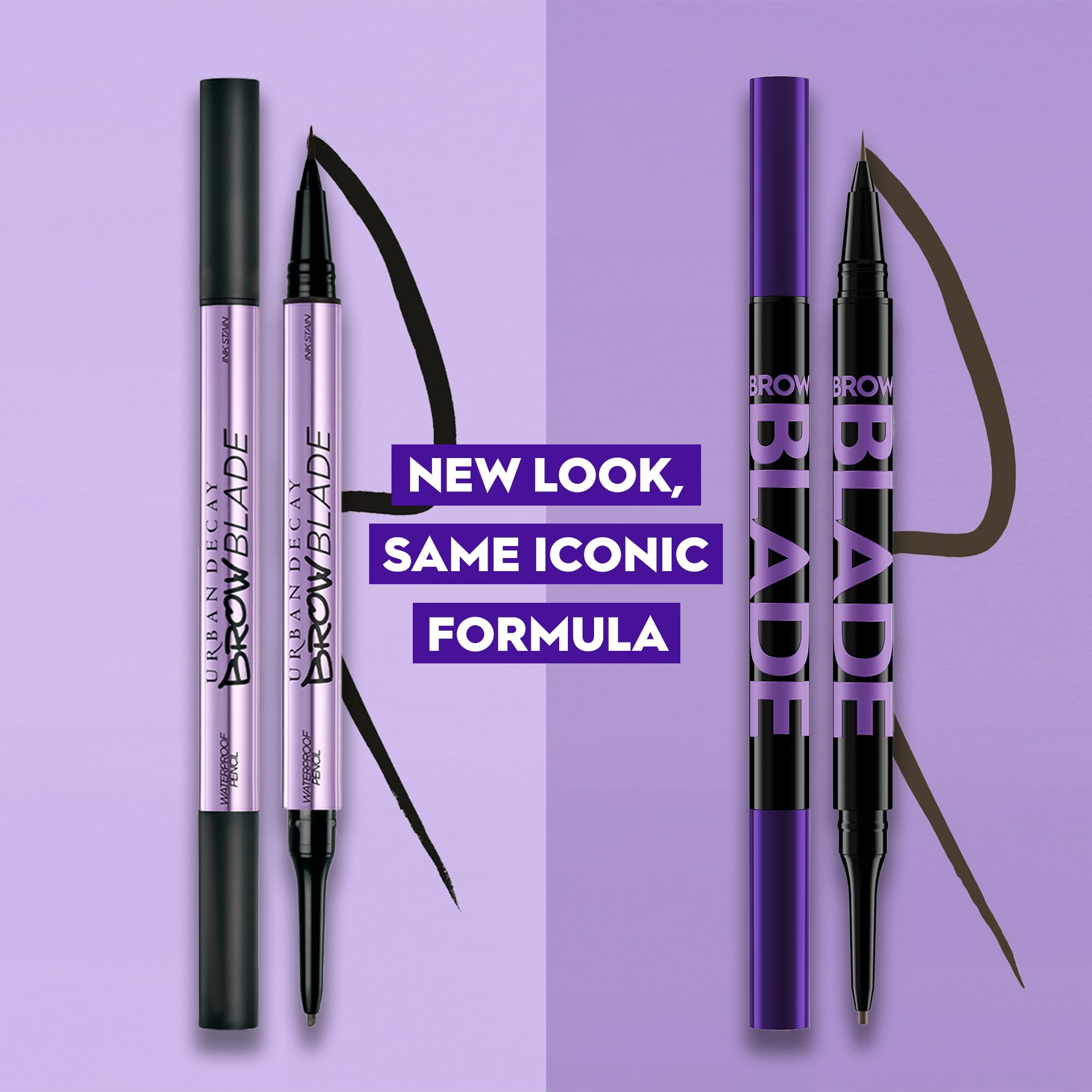 Urban Decay Brow Blade dark drapes swatches show shade match.