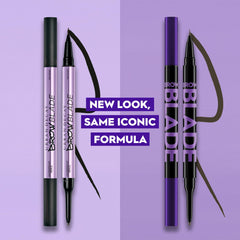 Urban Decay Brow Blade dark drapes swatches show shade match.