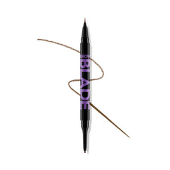 Urban Decay Brow Blade dual-ended pencil and ink stain close-up for natural hair-like strokes.