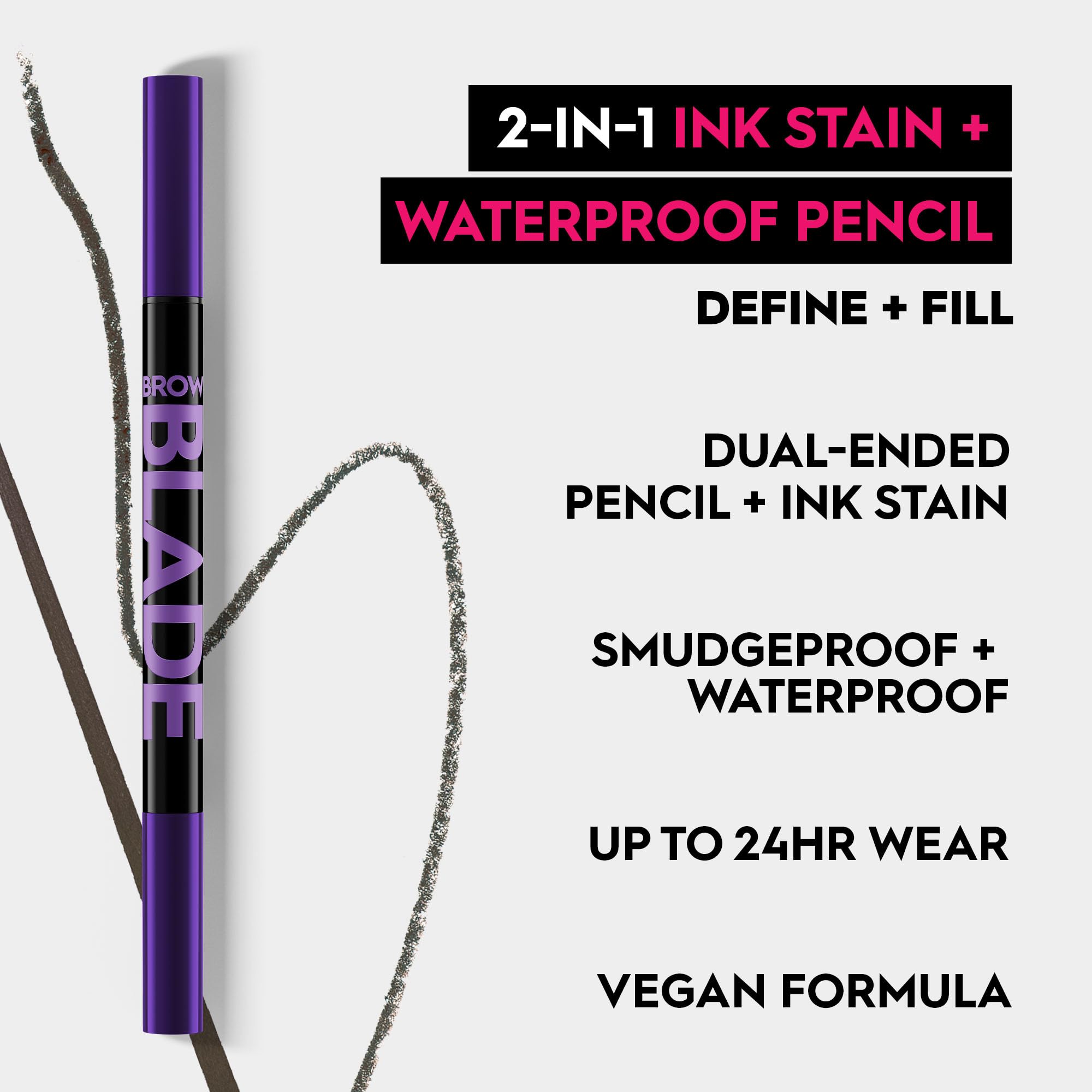 Urban Decay Brow Blade pencil strokes for natural shading and shape.