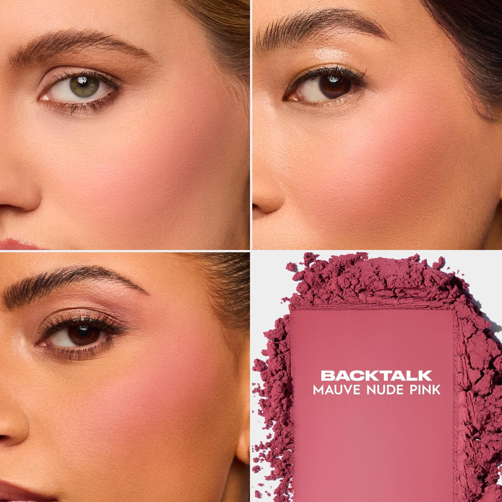 Urban Decay Face Bond Blush Suede Backtalk mauve-nude pink, seamless blend for natural flush.