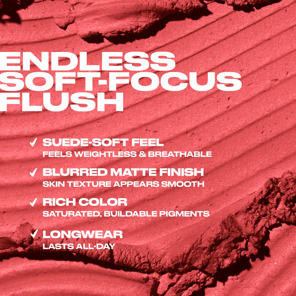 Urban Decay Face Bond Blush Suede satin blur texture for a soft matte finish.