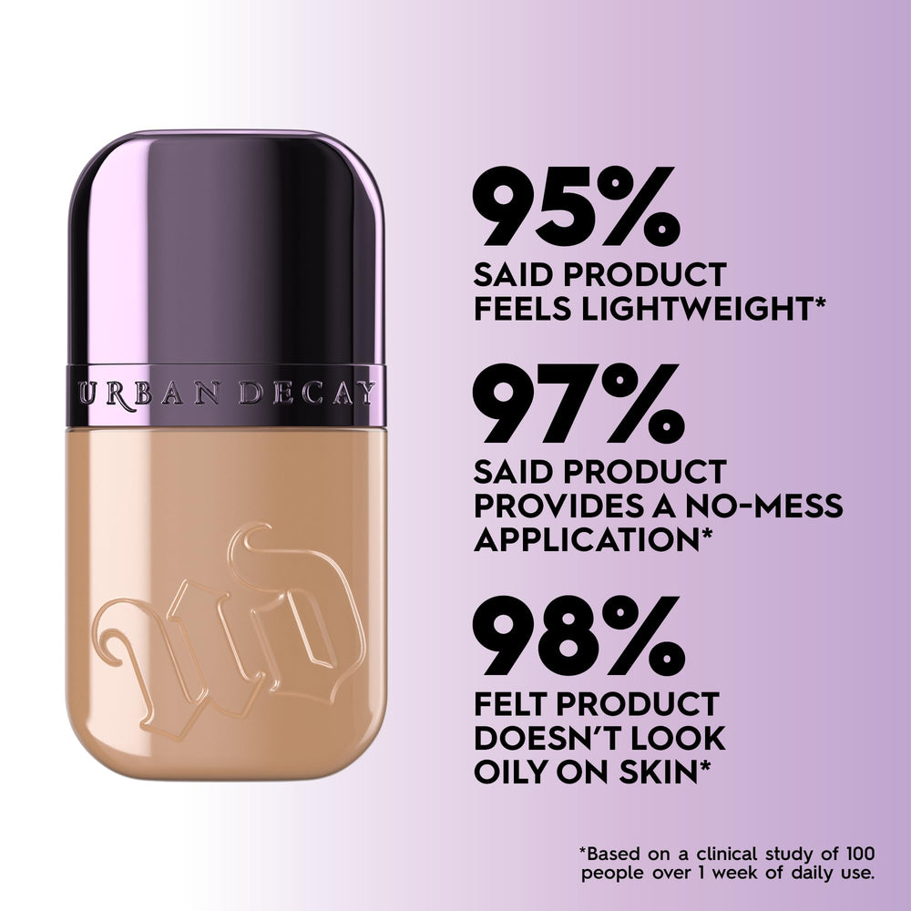 Urban Decay Face Bond transfer-resistant test highlights long-wear performance