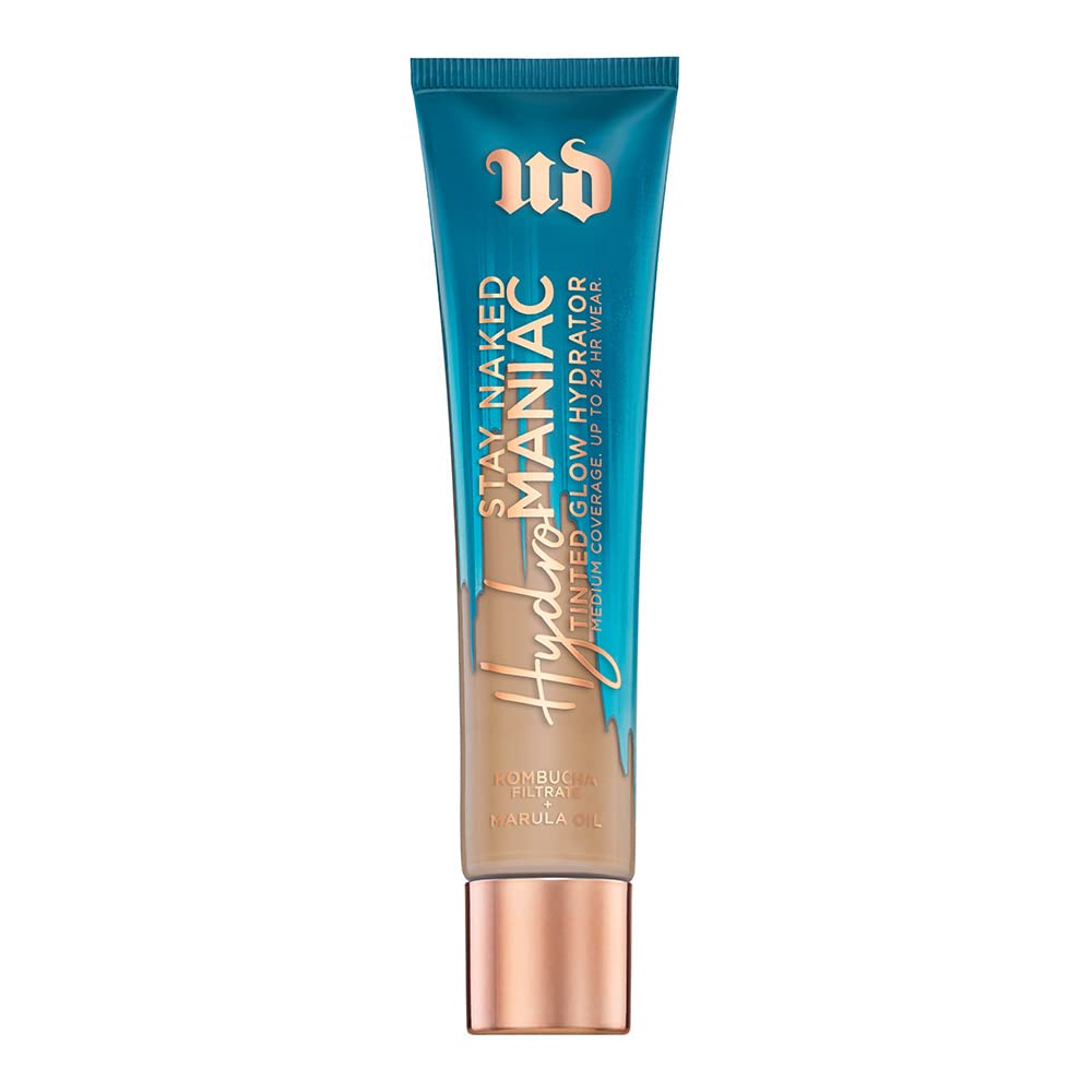 Urban Decay Hydromaniac swatches demonstrating buildable medium coverage and natural look.