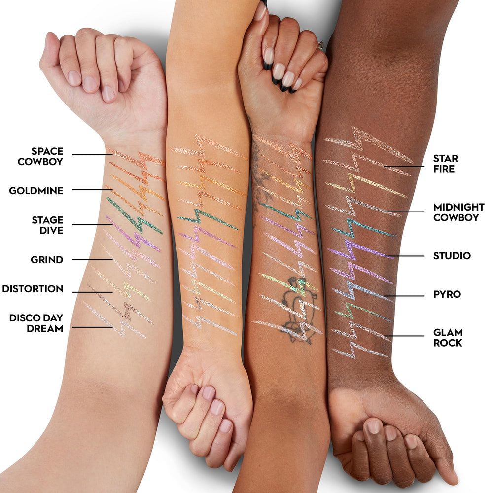 Urban Decay Moondust Glamrock silver glitter application highlights versatile top-coat looks