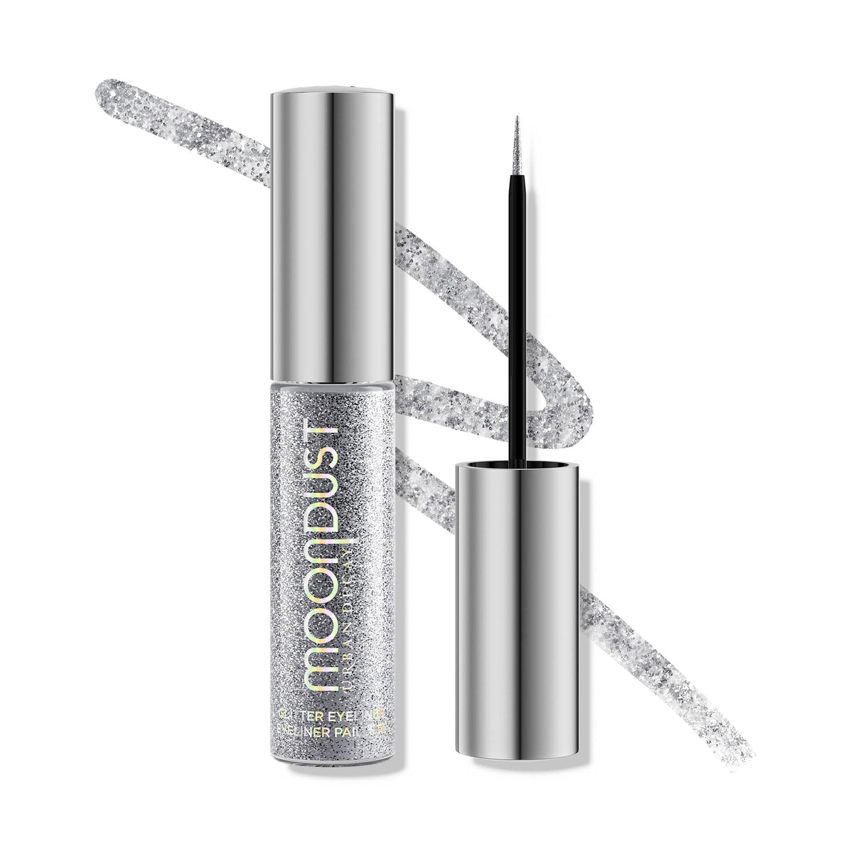 Urban Decay Moondust Glamrock silver glitter pour for precise sparkle
