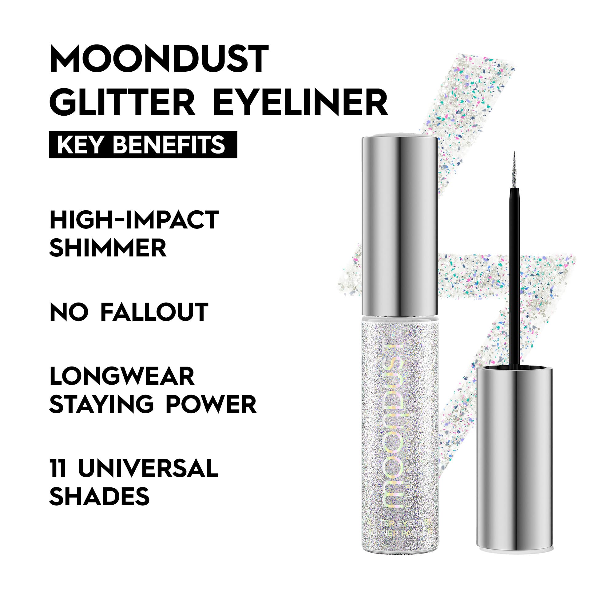 URBAN DECAY Moondust Pyro brush-precision demonstrates precise lines for clean definition.