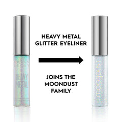 URBAN DECAY Moondust Pyro topper-swatch shows extra sparkle as glitter topper.