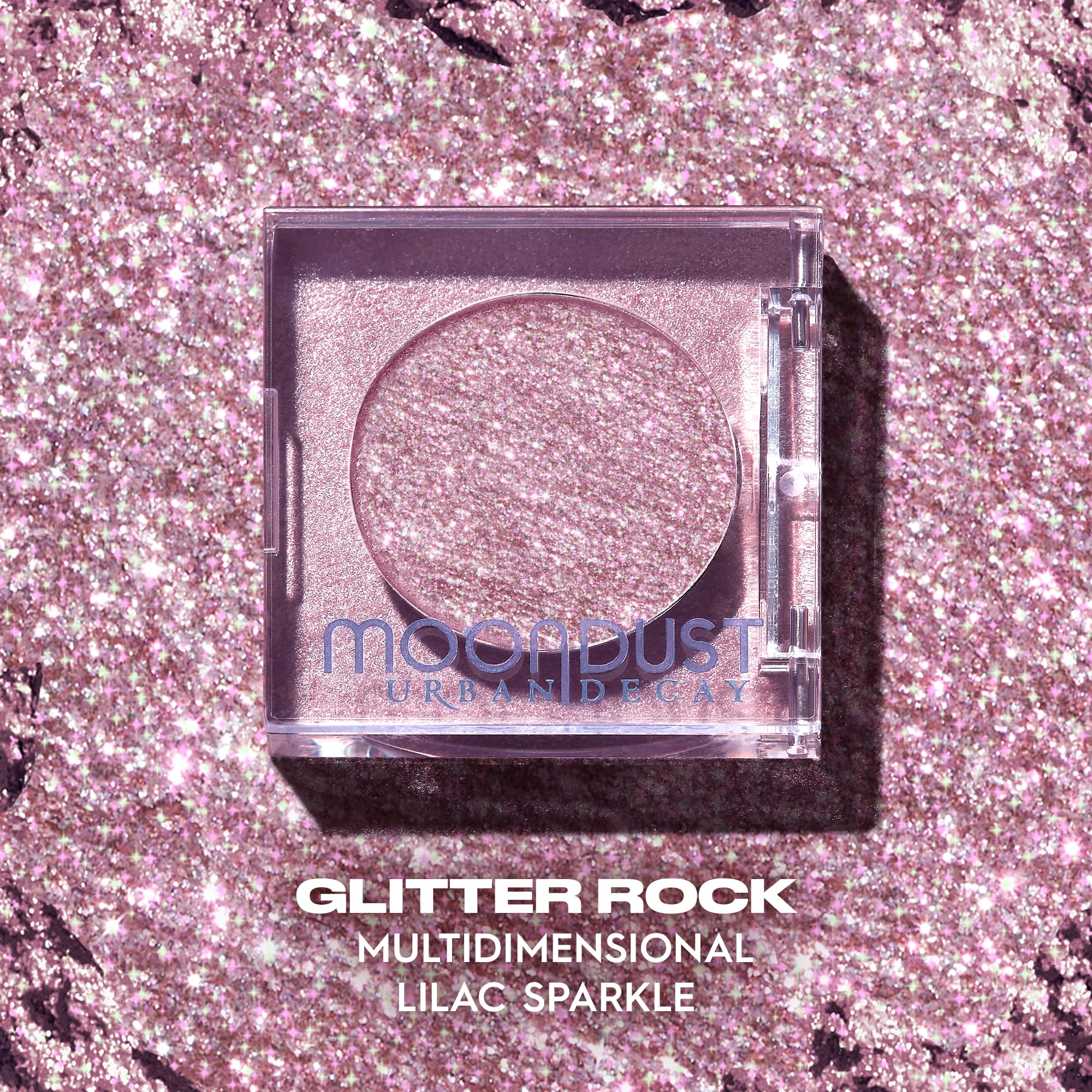Urban Decay Moondust packaging closeup highlights compact design