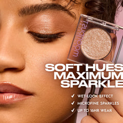 Urban Decay Moondust topper with primer creates crease-proof shimmer.