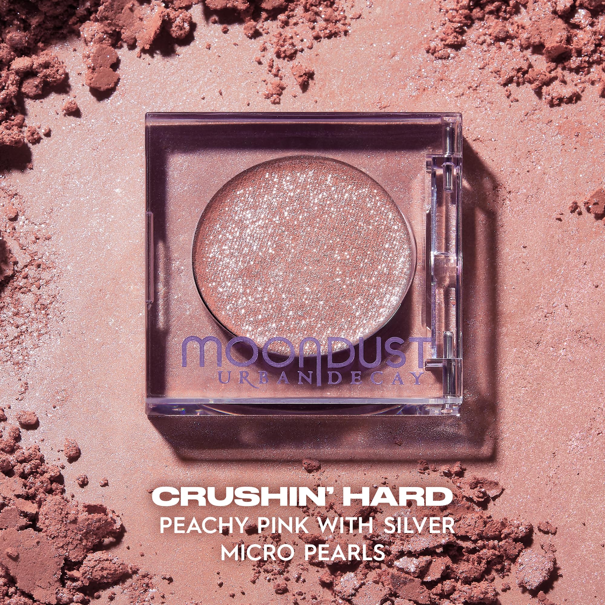 Urban Decay Moondust wet-look finish for intense, long-lasting shine on lids.