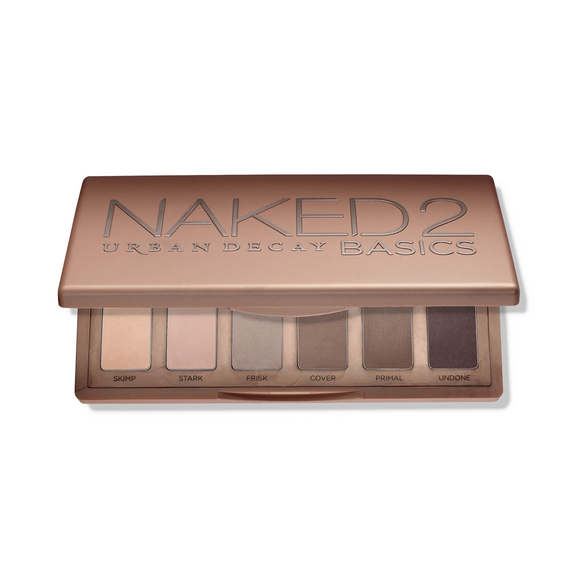 URBAN DECAY Naked 2 Basics mini palette compact-front highlighting six matte neutrals for versatile everyday looks.