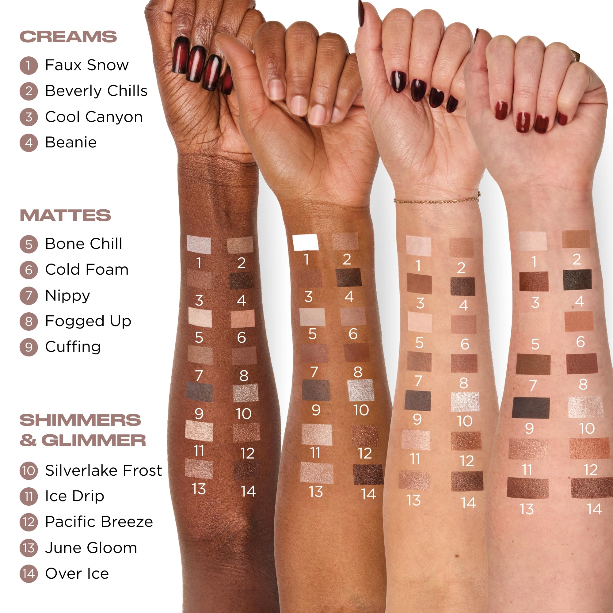 Urban Decay Naked Shaped Palette shimmer shades add light-reflecting glow and dimension.