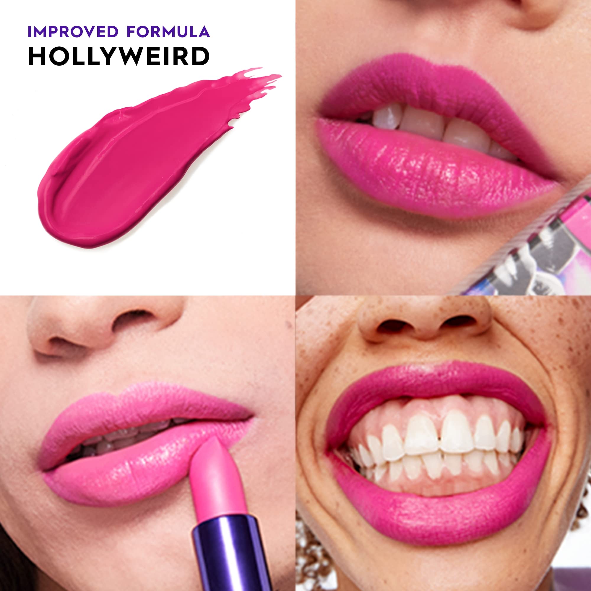Urban Decay Vice Hydrating Lipstick Hollyweird angled-tip demonstrates precise application
