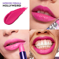Urban Decay Vice Hydrating Lipstick Hollyweird angled-tip demonstrates precise application