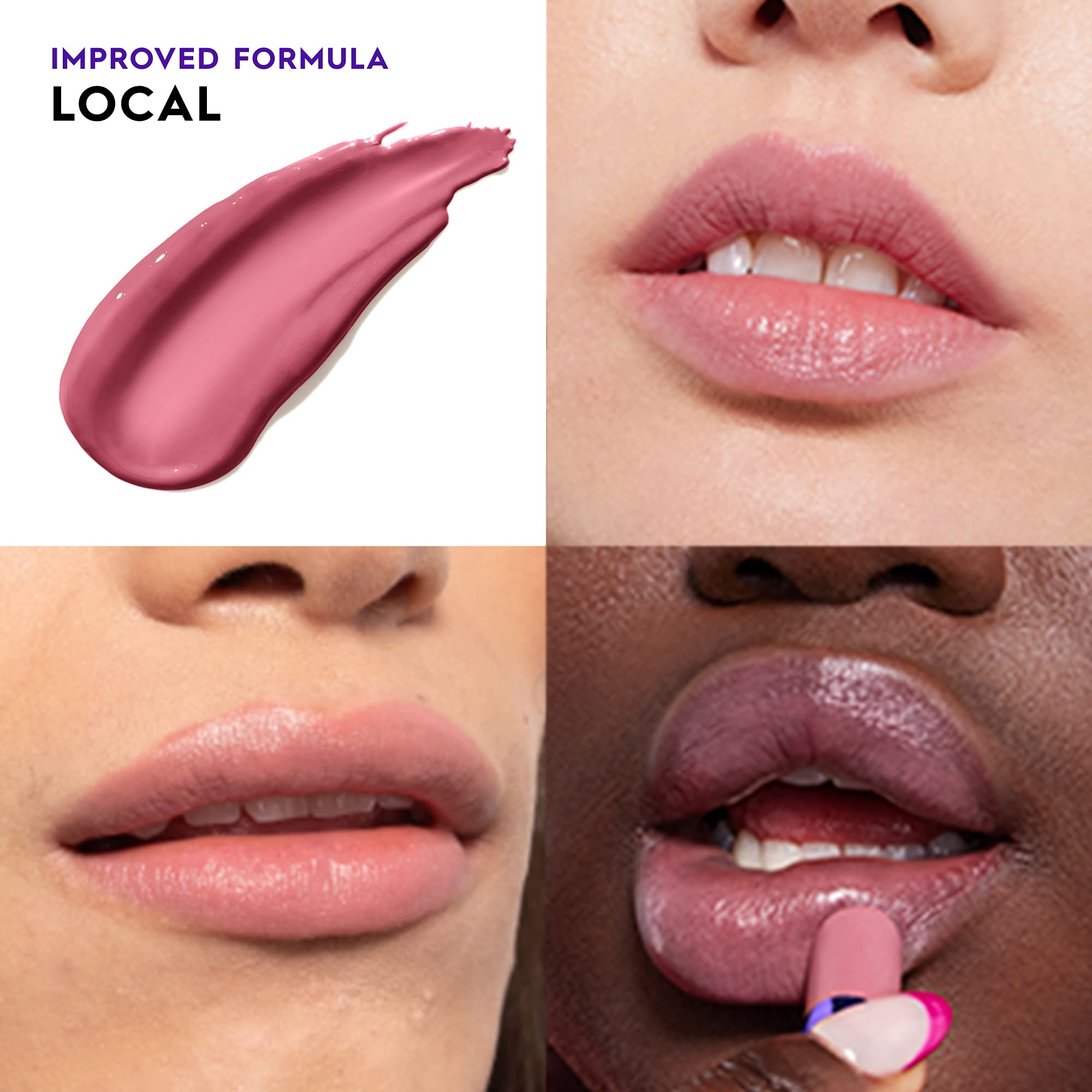 Urban Decay Vice Hydrating Lipstick Local swatch in sheer mauve pink for long-lasting color.