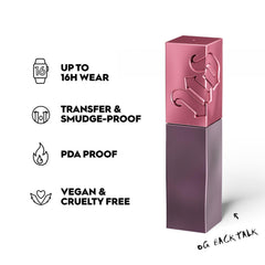 URBAN DECAY Vice Lip Bond glossy-application closeup demonstrates smooth, comfortable wear.