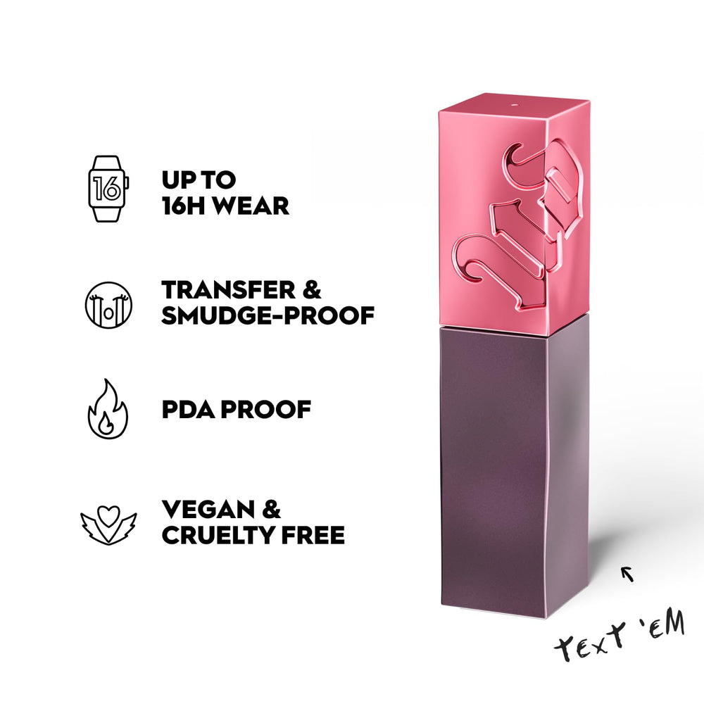 Urban Decay Vice Lip Bond glossy lips application demonstrating smooth, one-swipe color