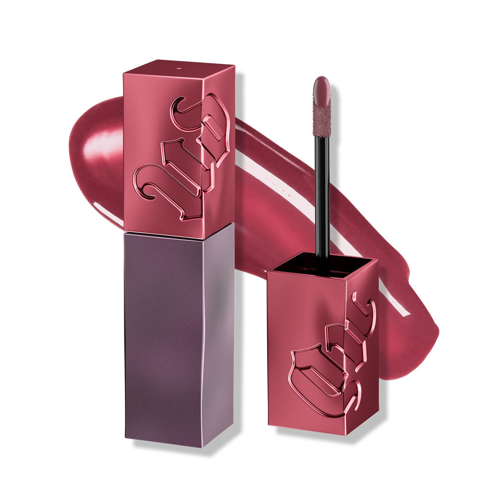 Urban Decay Vice Lip Bond glossy longwear application shows instant shine color.
