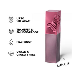 Urban Decay Vice Lip Bond instant shine highlights 16-hour wear without tackiness.