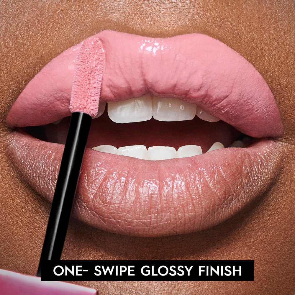 Urban Decay Vice Lip Bond glossy finish closeup demonstrates vivid shade and smudge resistance.