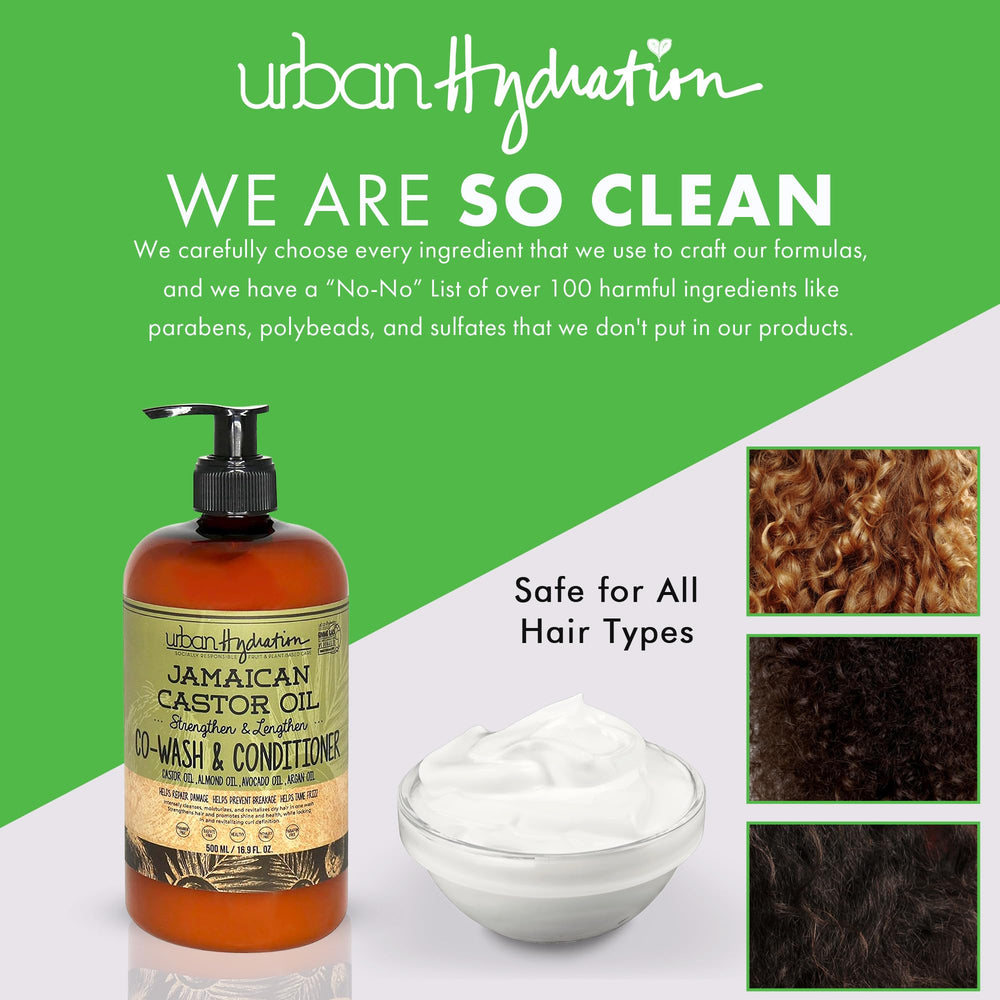 Urban Hydration finished hair looks soft and shiny after using the castor oil co-wash.