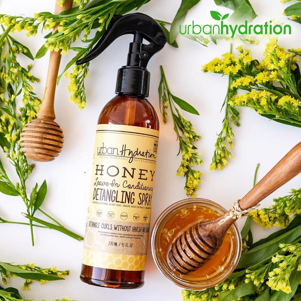 Urban Hydration Honey Health and Repair Detangler frizz control and shine on hair