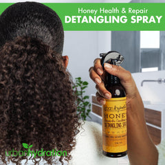 Urban Hydration Honey Health and Repair Detangler on hair ends smooths ends and reduces breakage