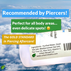 Urban ReLeaf user applies the solution to a fresh piercing for comfort.