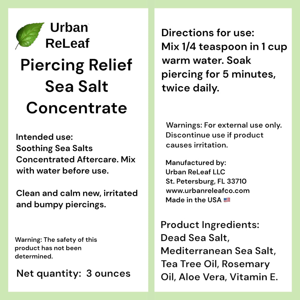 Urban ReLeaf Piercing Relief soaking cup demonstrates at-home saline soak.