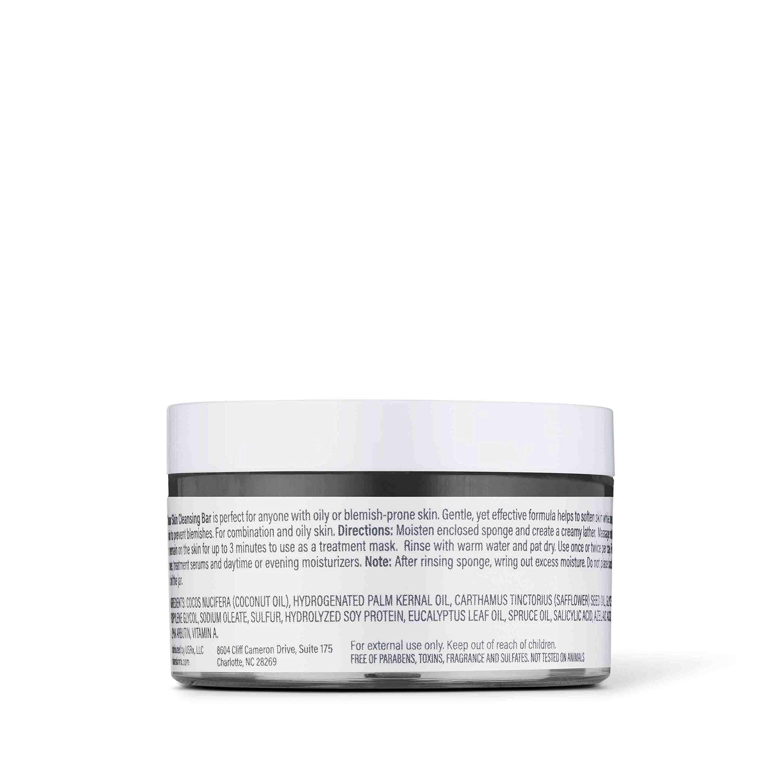 Urban Skin Rx Clear Skin Bar packaging display emphasizes 3-in-1 daily use.