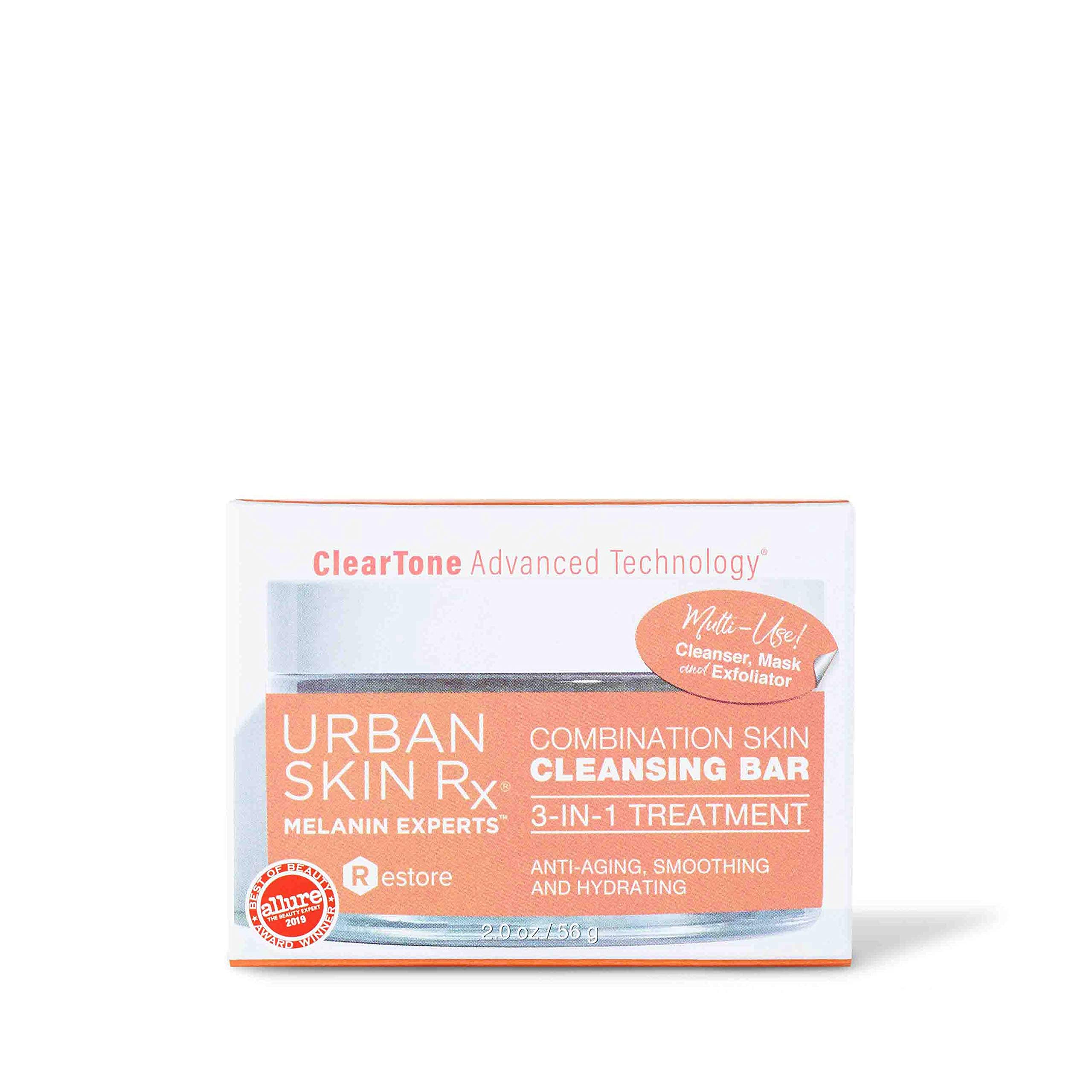 Urban Skin Rx bar after use presents clean, hydrated-looking skin.