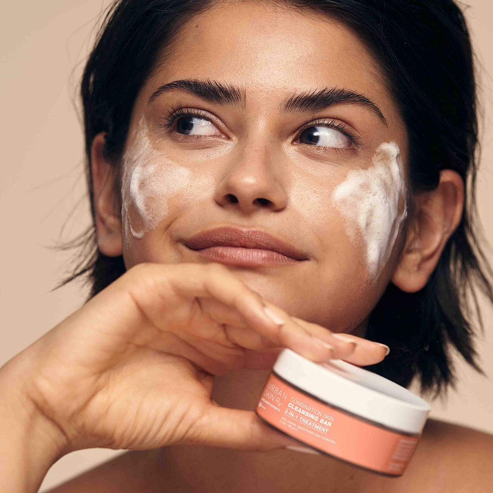Urban Skin Rx 3in1 bar compact packaging for travel or shelf storage.
