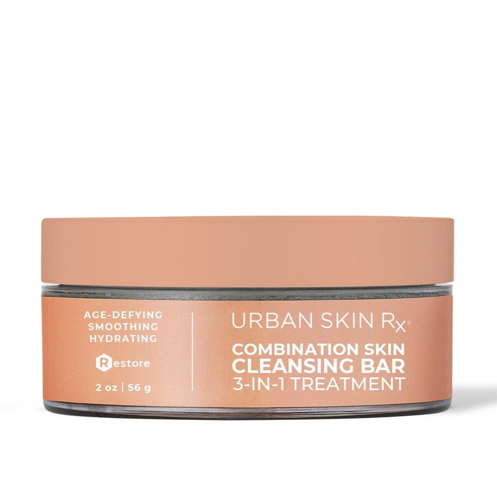 Urban Skin Rx Combination Skin 3in1 bar package with sponge for daily cleansing and exfoliation.
