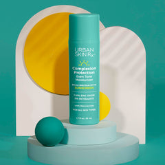 Urban Skin Rx Complexion Protection Moisturizer texture on skin shows lightweight absorbency for quick hydration.