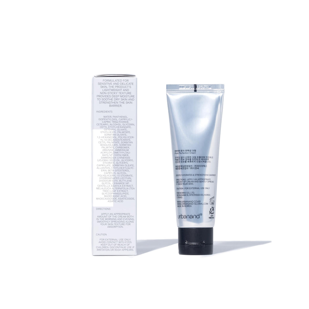URBANAND Pure Perfection Cream 50ml label emphasizing compact size