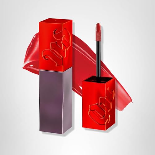 Urban Decay Vice Lip Bond purple no restraints application shows statement lip.