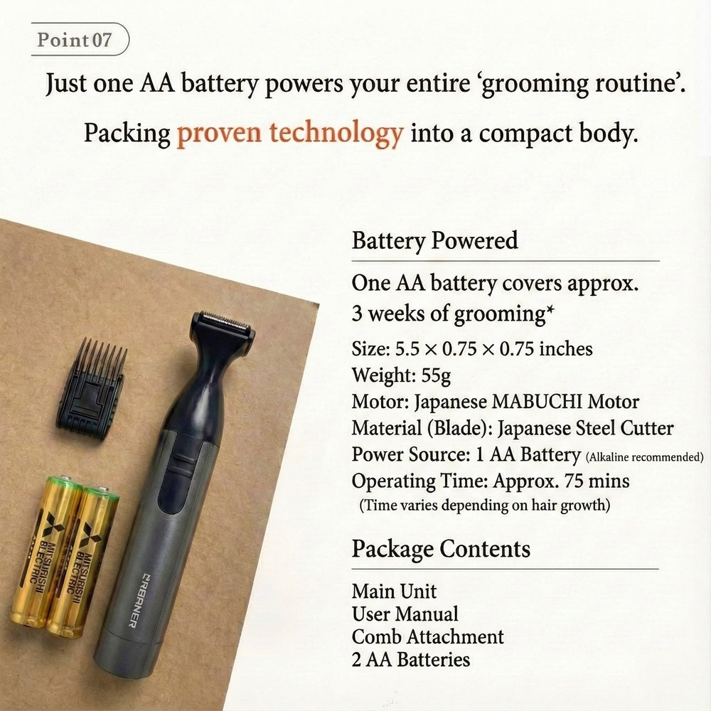 Urbaner Mustache Trimmer easy cleaning under running water for zero-fuss maintenance.
