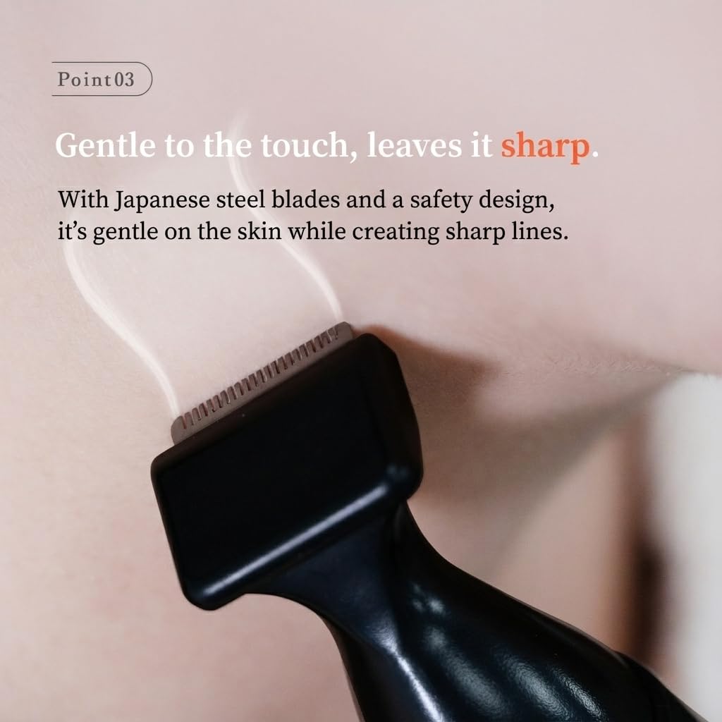 Urbaner Mustache Trimmer Japanese steel blades deliver clean cuts with minimal tugging.