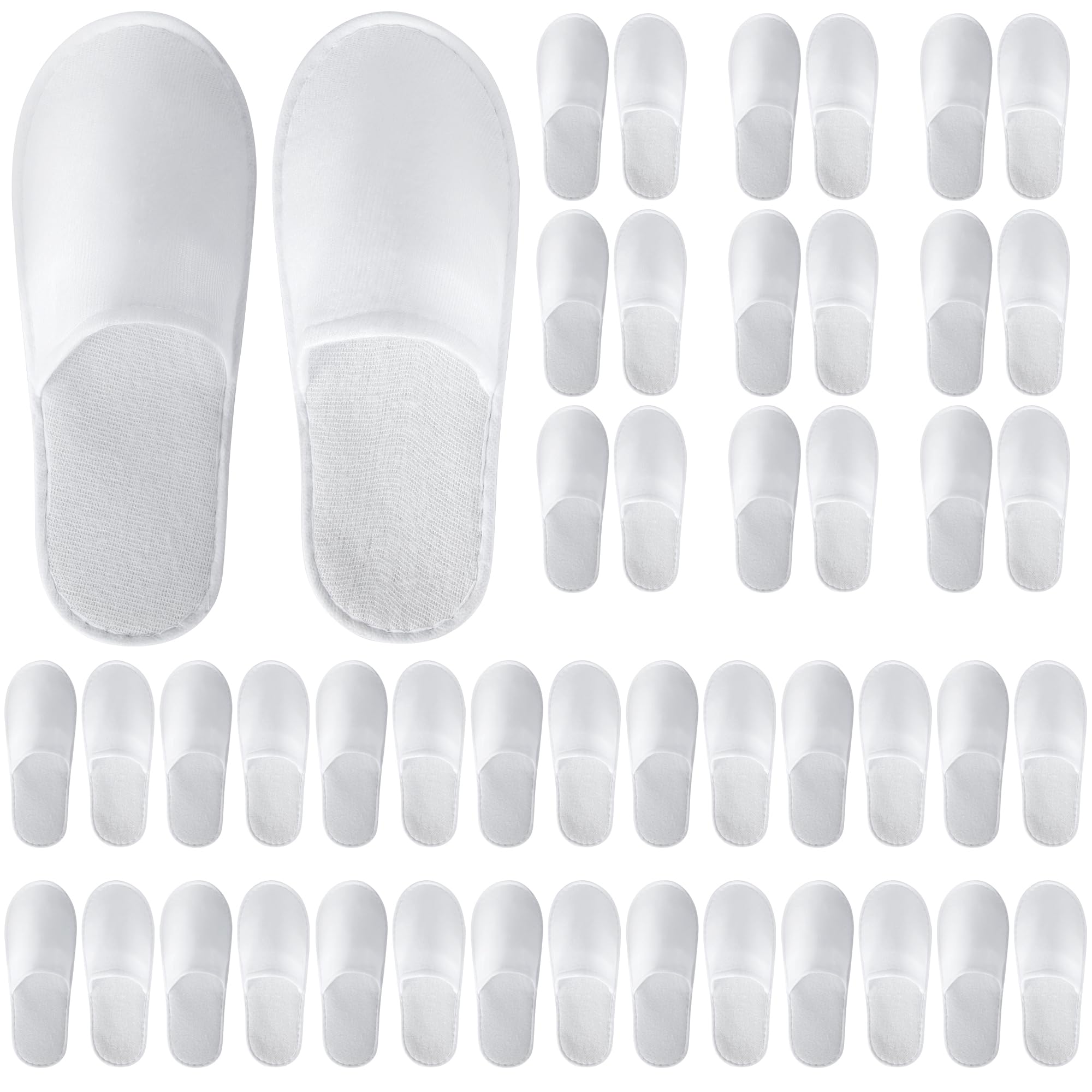 UrbanRoots 28-pair disposable slippers packaging close-up for travel or hospitality use