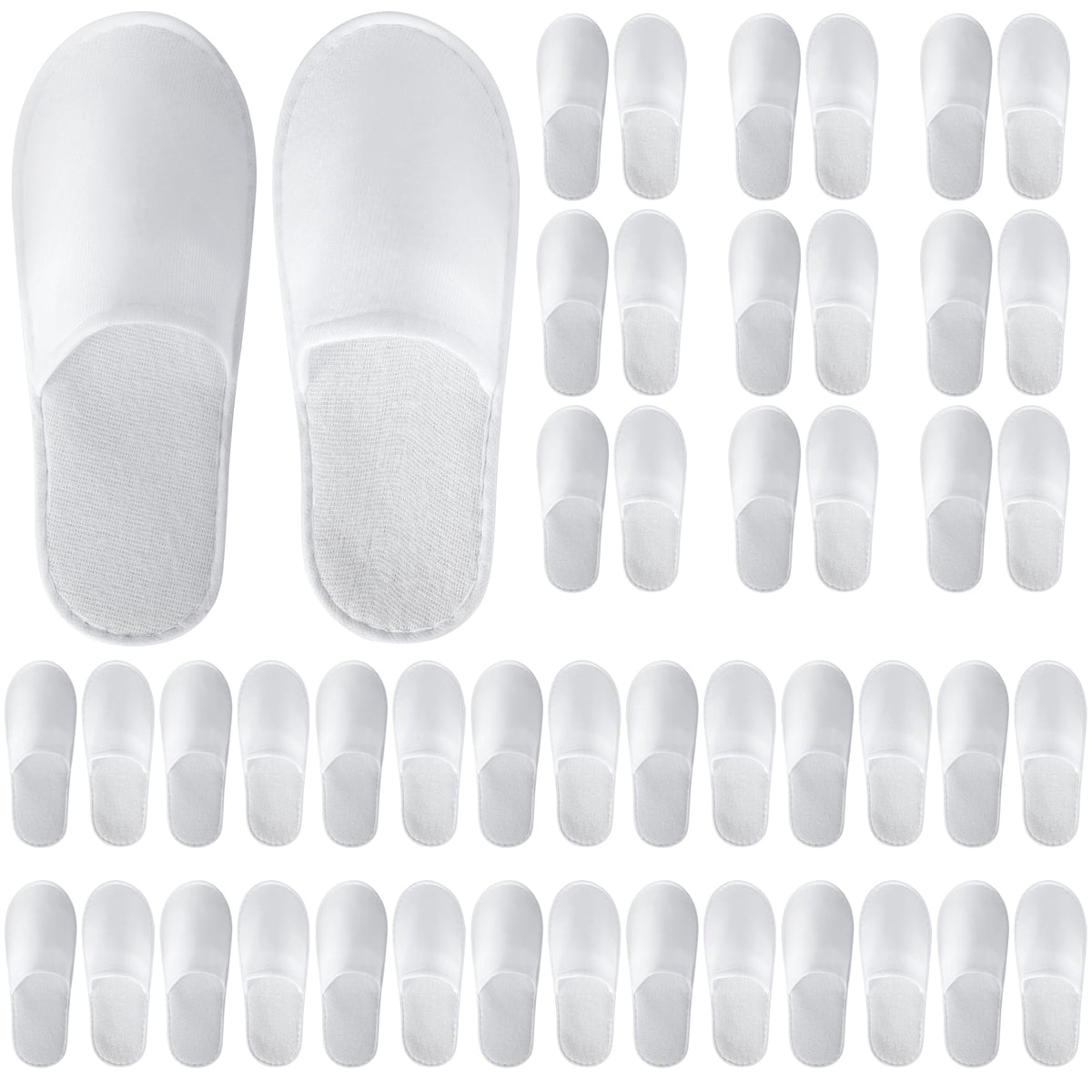 UrbanRoots 28-pair disposable slippers packaging close-up for travel or hospitality use