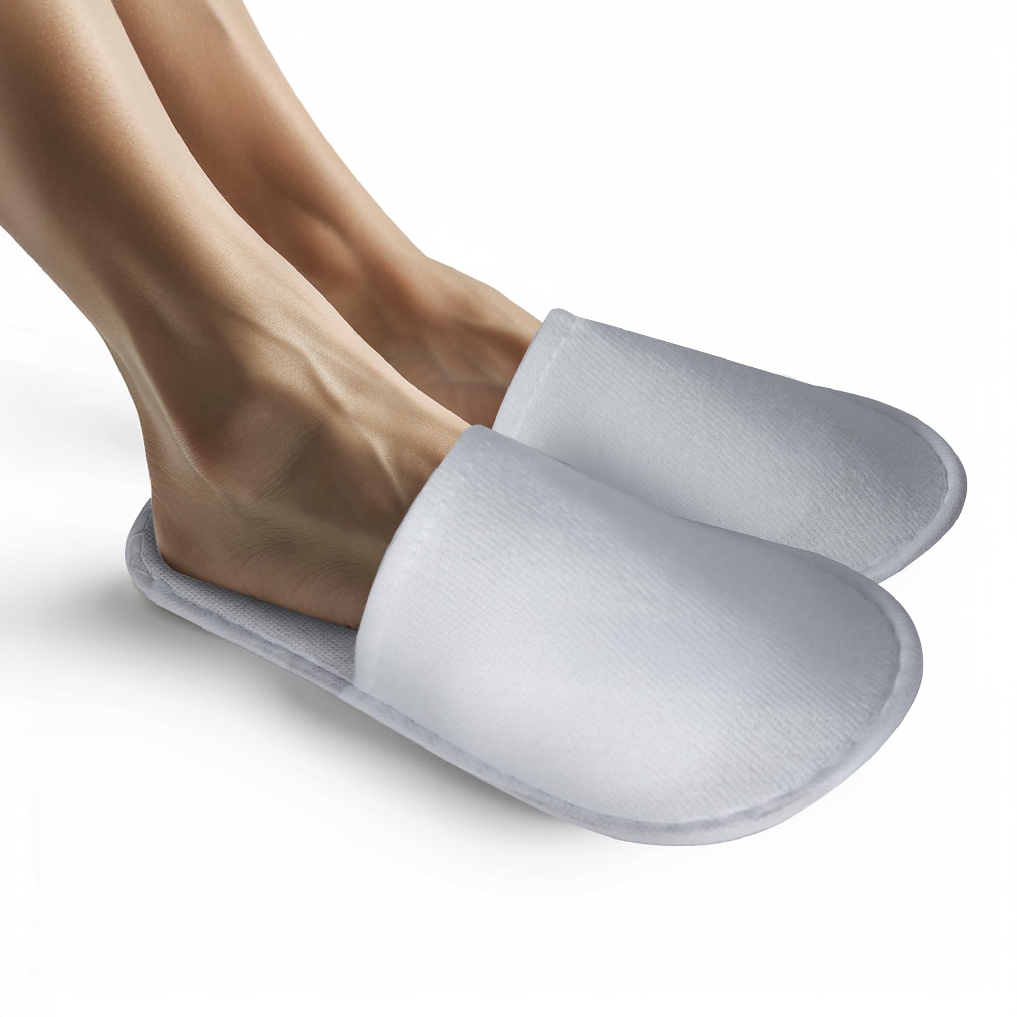 UrbanRoots cotton velvet slippers show soft upper and lining for guest comfort