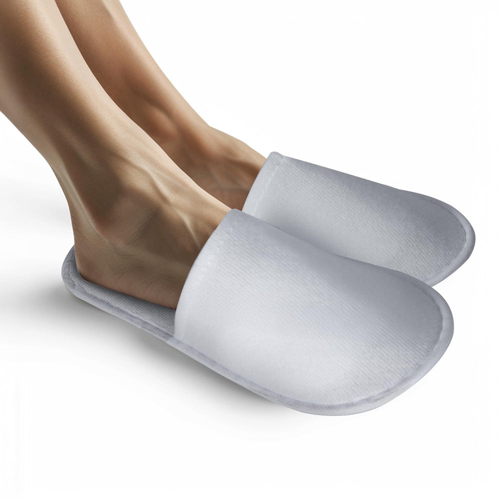 UrbanRoots cotton velvet slippers show soft upper and lining for guest comfort