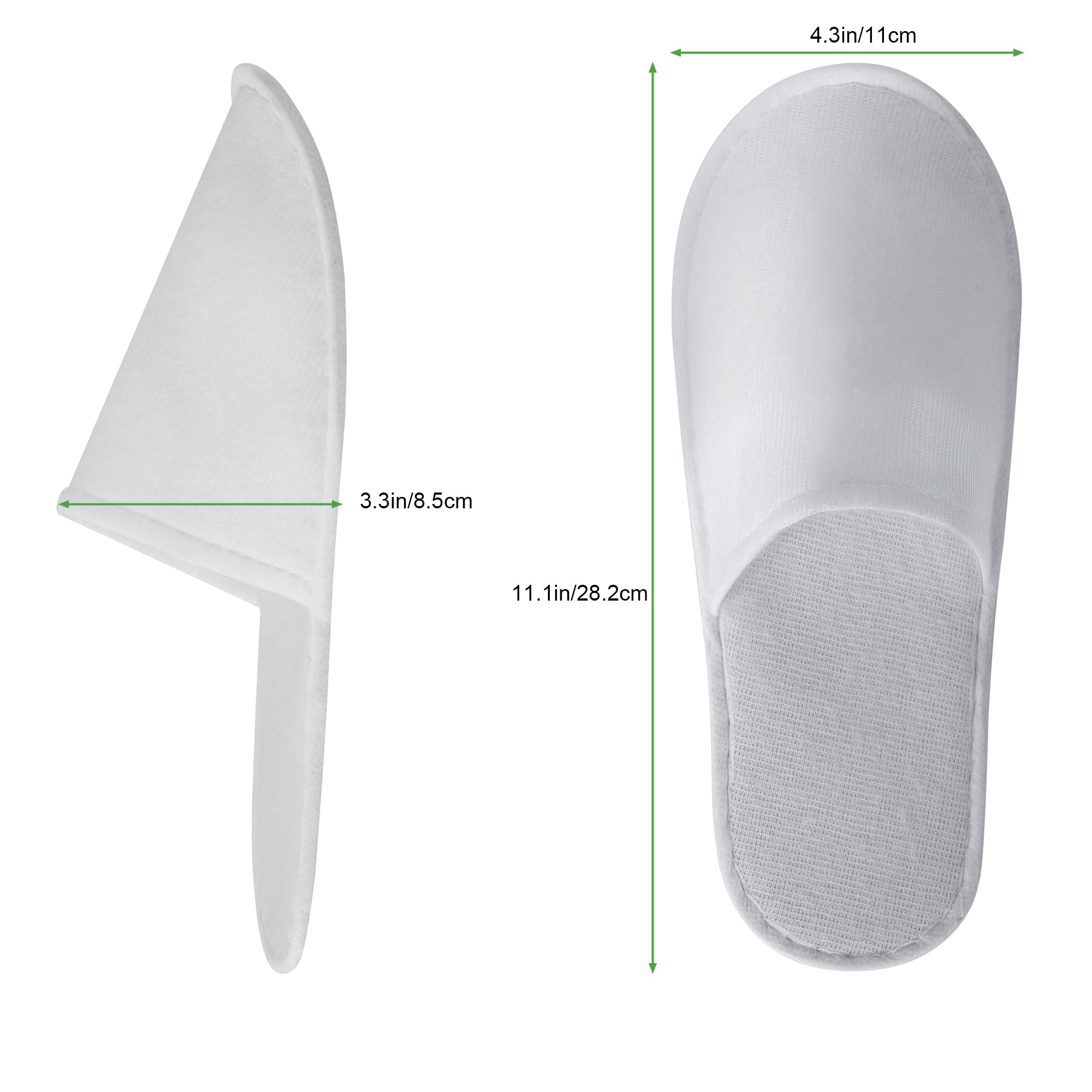UrbanRoots white hotel slippers measure 28 cm long for most guests