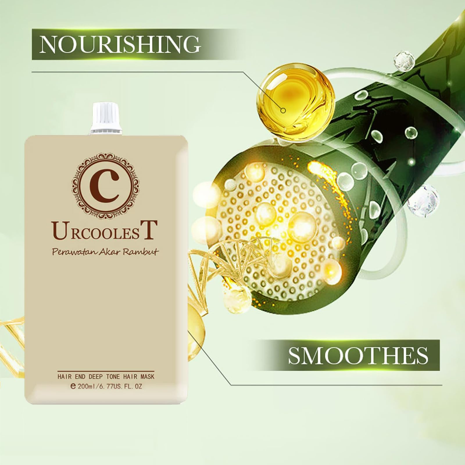 URCOOLEST packaging highlights collagen-infused formula for strengthened hair