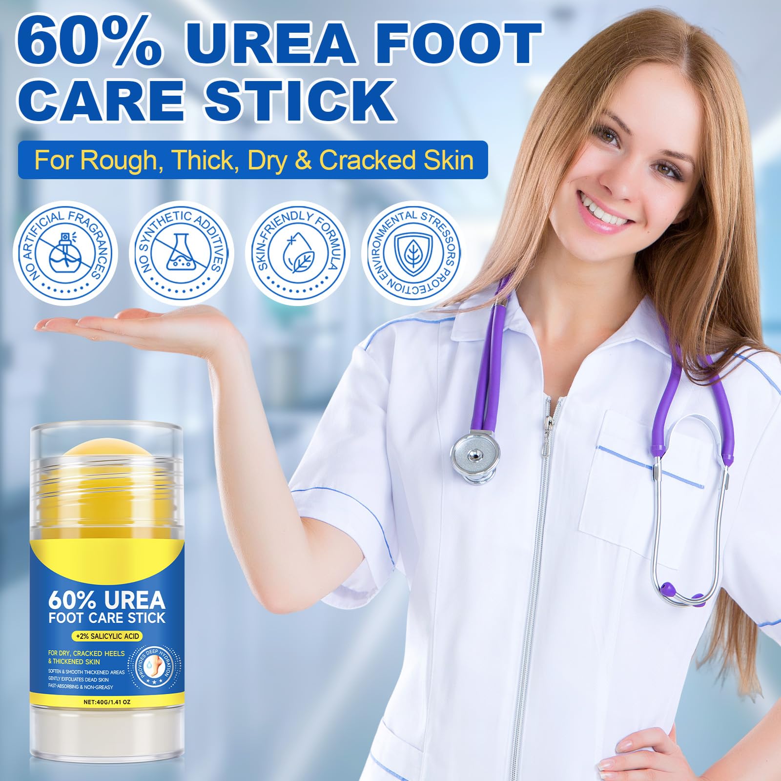 Urea Cream Stick after-exercise care for dry, cracked feet